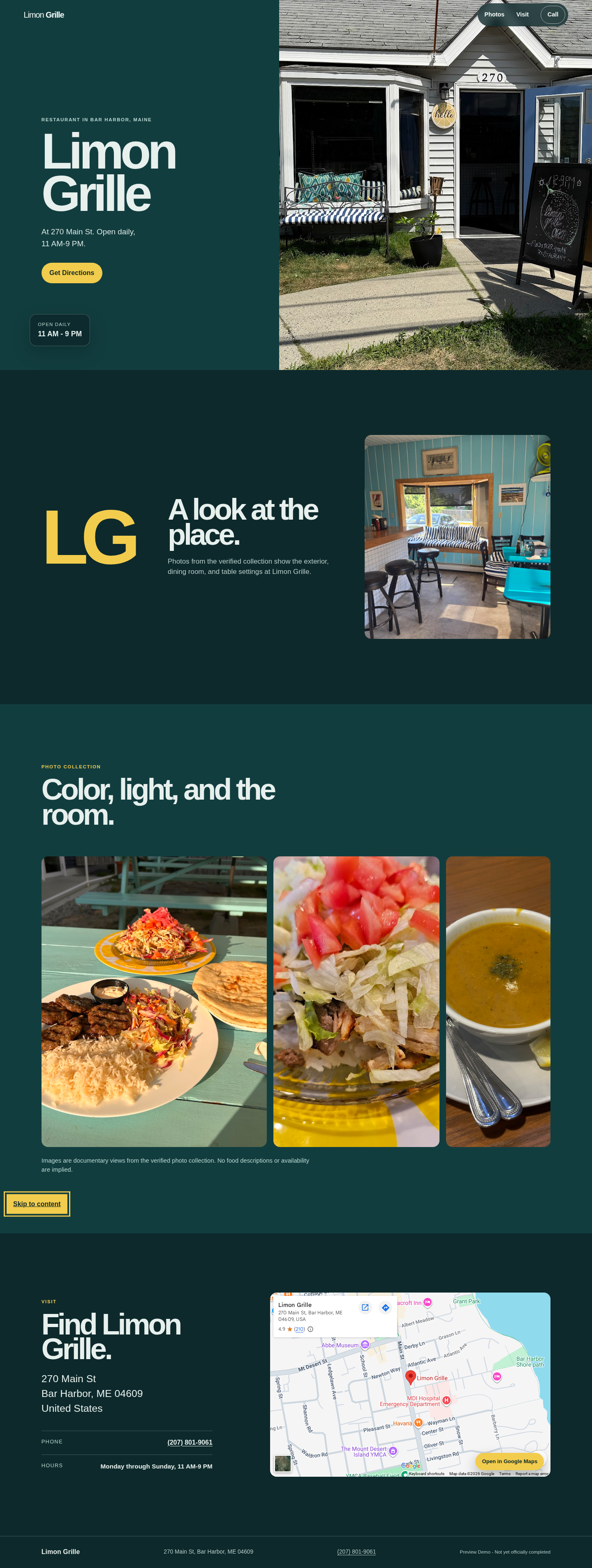 Limon Grille website concept